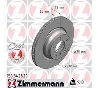 2x Disco de freno ventilación interna 150.3428.20 ZIMMERMANN para BMW 3 Touring