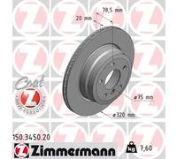 2x Disco de freno ventilación interna 150.3450.20 ZIMMERMANN para BMW X5 X6