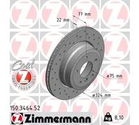 2x Disco de freno ventilación interna 150.3464.52 ZIMMERMANN para BMW 1 Coupé