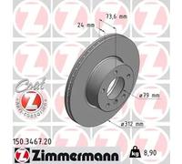 2x Disco de freno ventilación interna 150.3467.20 ZIMMERMANN para BMW 3 Touring
