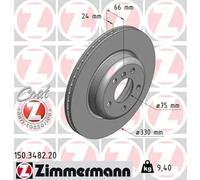 2x Disco de freno ventilación interna 150.3482.20 ZIMMERMANN para BMW 5