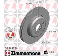 2x Disco de freno ventilación interna 150.3483.20 ZIMMERMANN para BMW 5 6 Coupé