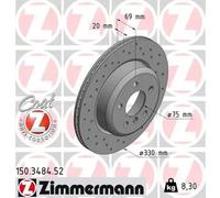 2x Disco de freno ventilación interna 150.3484.52 ZIMMERMANN para BMW 5