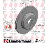 2x Disco de freno ventilación interna 150.3491.32 ZIMMERMANN para BMW