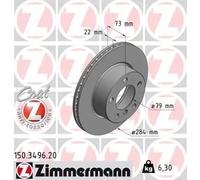 2x Disco de freno ventilación interna 150.3496.20 ZIMMERMANN para BMW 1 2 Coupé