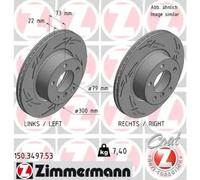 2x Disco de freno ventilación interna 150.3497.53 ZIMMERMANN para BMW 1 3