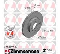2x Disco de freno ventilación interna 285.3505.20 ZIMMERMANN para HYUNDAI GETZ