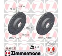 2x Disco de freno ventilación interna 285.3510.53 ZIMMERMANN para KIA HYUNDAI