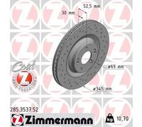 2x Disco de freno ventilación interna 285.3537.52 ZIMMERMANN para HYUNDAI i30