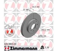 2x Disco de freno ventilación interna 320.3803.20 ZIMMERMANN para HYUNDAI KIA