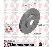 2x Disco de freno ventilación interna 370.3050.52 ZIMMERMANN para MAZDA CX-5