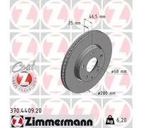 2x Disco de freno ventilación interna 370.4409.20 ZIMMERMANN para MAZDA 3 Sedán