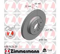 2x Disco de freno ventilación interna 400.1424.20 ZIMMERMANN para MERCEDES-BENZ