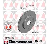 2x Disco de freno ventilación interna 400.1426.20 ZIMMERMANN para MERCEDES-BENZ