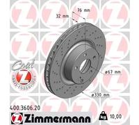 2x Disco de freno ventilación interna 400.3606.20 ZIMMERMANN para MERCEDES-BENZ