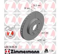 2x Disco de freno ventilación interna 400.3618.20 ZIMMERMANN para MERCEDES-BENZ