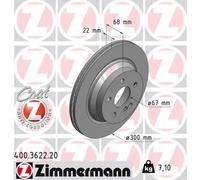 2x Disco de freno ventilación interna 400.3622.20 ZIMMERMANN para MERCEDES-BENZ