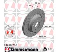 2x Disco de freno ventilación interna 400.3622.52 ZIMMERMANN para MERCEDES-BENZ