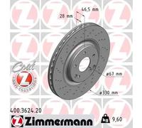 2x Disco de freno ventilación interna 400.3624.20 ZIMMERMANN para MERCEDES-BENZ