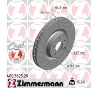 2x Disco de freno ventilación interna 400.3625.20 ZIMMERMANN para MERCEDES-BENZ