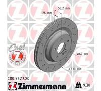 2x Disco de freno ventilación interna 400.3627.20 ZIMMERMANN para MERCEDES-BENZ