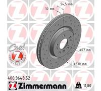 2x Disco de freno ventilación interna 400.3648.52 ZIMMERMANN para MERCEDES-BENZ
