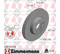 2x Disco de freno ventilación interna 400.5521.30 ZIMMERMANN para MERCEDES-BENZ