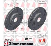 ZIMMERMANN 2x Discos de Freno Delanteros Ventilado Recubierto para Opel Insignia