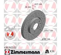 2x Disco de freno ventilación interna 430.2623.52 ZIMMERMANN para OPEL CHEVROLET