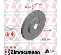 2x Disco de freno ventilación interna 430.2631.52 ZIMMERMANN para OPEL CHEVROLET