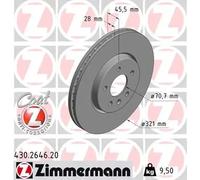 ZIMMERMANN 2X Disco De Freno Delante Ø321 Ventilado Para Opel Insignia B Caravan