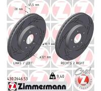 2x Disco de freno ventilación interna 430.2646.53 ZIMMERMANN para OPEL