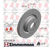2x Disco de freno ventilación interna 450.5205.20 ZIMMERMANN para LAND ROVER