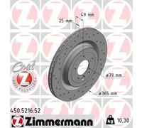 2x Disco de freno ventilación interna 450.5216.52 ZIMMERMANN para LAND ROVER