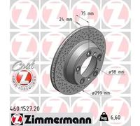 Disco De Freno Zimmermann 460.1527.20 Coat Z para Porsche Eje Trasero