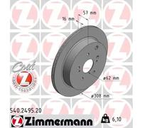 2x Disco de freno ventilación interna 540.2495.20 ZIMMERMANN para SUZUKI