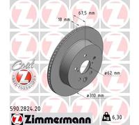 ZIMMERMANN 2X Disco De Freno Trasero Ø310 Mm Ventilado Para Lexus IS II GSE2