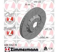 2x Disco de freno ventilación interna 600.3262.70 ZIMMERMANN para VW SKODA SEAT