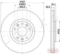 2x Disco de freno ventilación interna 600635C JAPKO para PEUGEOT RCZ