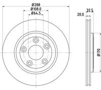 HELLA 8DD 355 106-831 Disco de freno