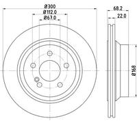2x Disco de freno ventilación interna 8DD 355 108-861 HELLA para MERCEDES-BENZ