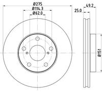 HELLA 8DD 355 118-691 Disco de freno