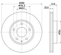 HELLA 8DD 355 120-441 Disco de freno