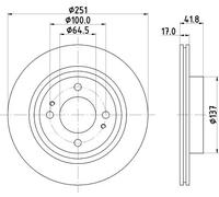 2x Disco de freno ventilación interna 8DD 355 122-991 HELLA para MITSUBISHI