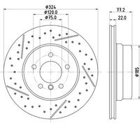 HELLA 8DD 355 130-011 Disco de freno