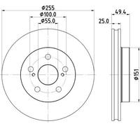 2x Disco de freno ventilación interna 8DD 355 131-911 HELLA para TOYOTA PRIUS