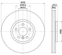 HELLA 8DD 355 133-111 Disco de freno