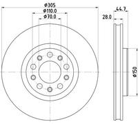 HELLA 8DD 355 133-701 Disco de freno