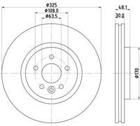 2x Disco de freno ventilación interna 8DD 355 133-841 HELLA PAGID para JAGUAR