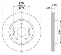 HELLA 8DD 355 134-651 Disco de freno